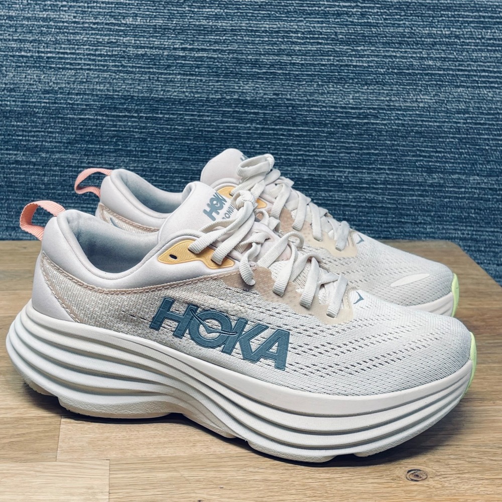 Hoka Bondi 8 Running Shoes Women 7B Brown White 1127952 CMV Cushion Sneaker Gym